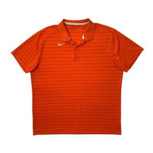 Nike Golf Shirt Mens L Large Dri Fit Victory Striped Performance Polo Collared